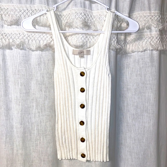 White/Cream LOFT tank top size small - Picture 1 of 2